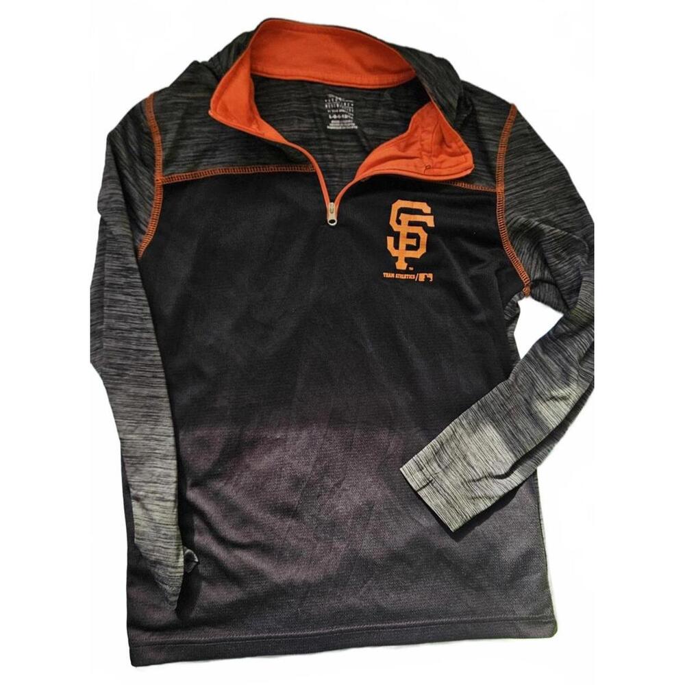 Team Athletics San Francisco Giants Quarter Zip Pullover Boys Size L 12/14